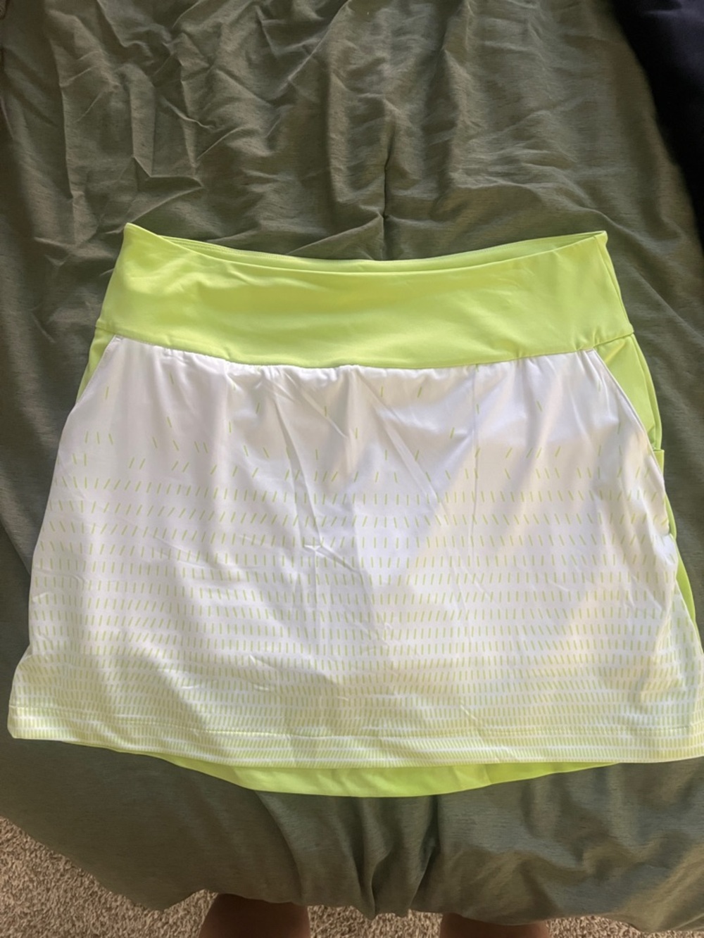 adidas Neon Lime and White Circle Skater Tennis Skirt